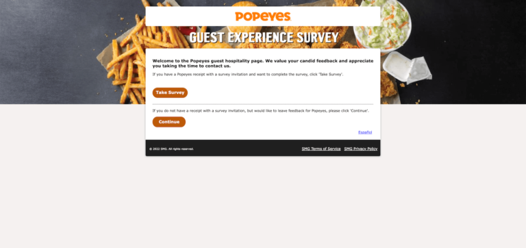 TellPopeyes com SuperSurvey